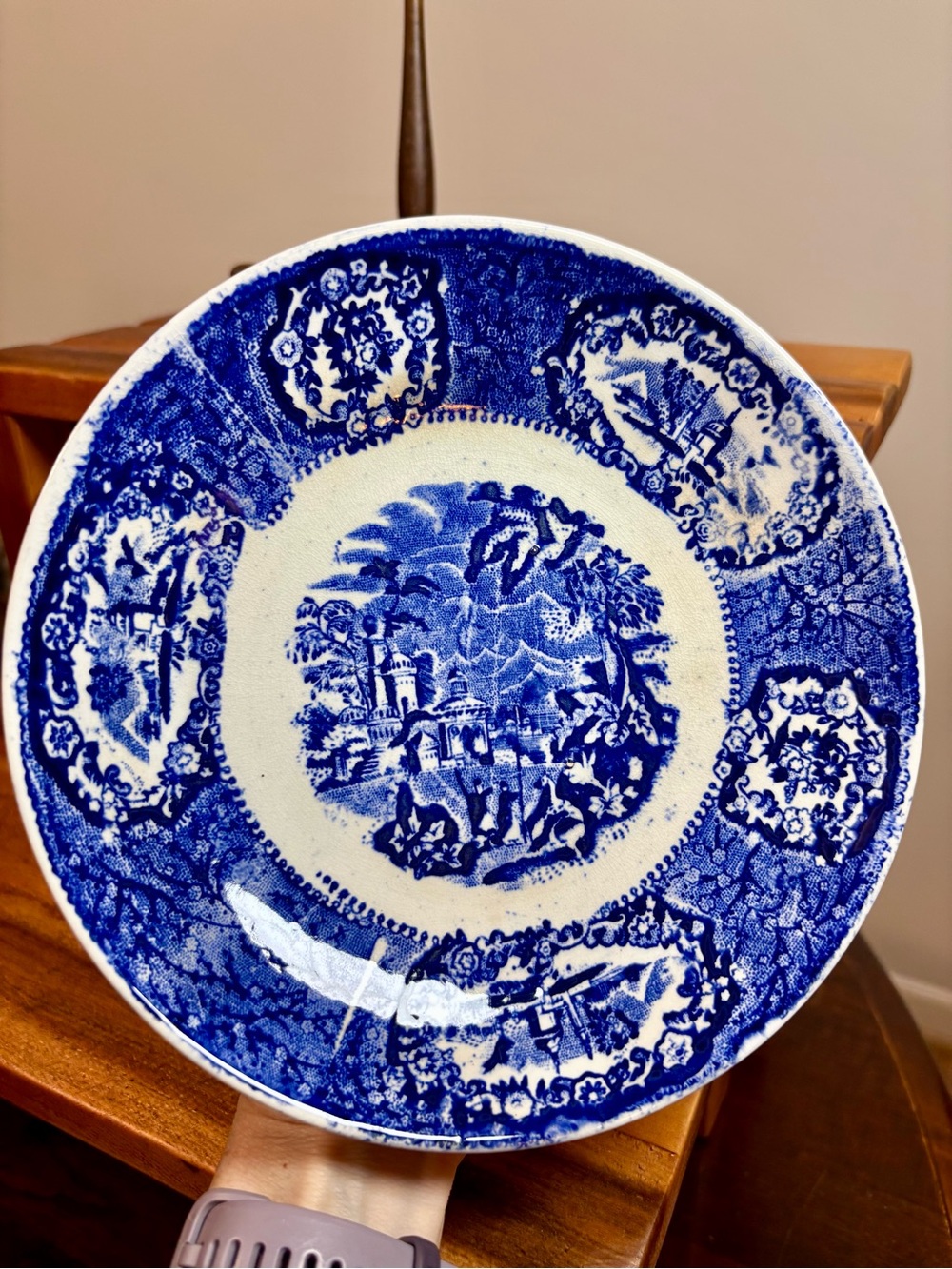 Antique Castillo Oriental blue flow dish made in holland Petrus  Regout & Co VTG